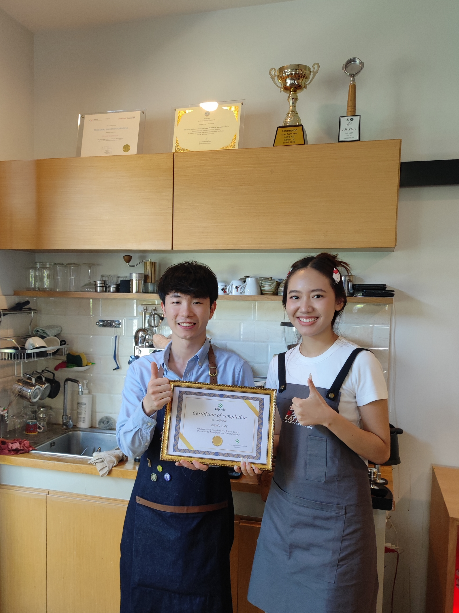 ภาพลาเต้อาร์ตผลงานนักเรียน Topcoff
