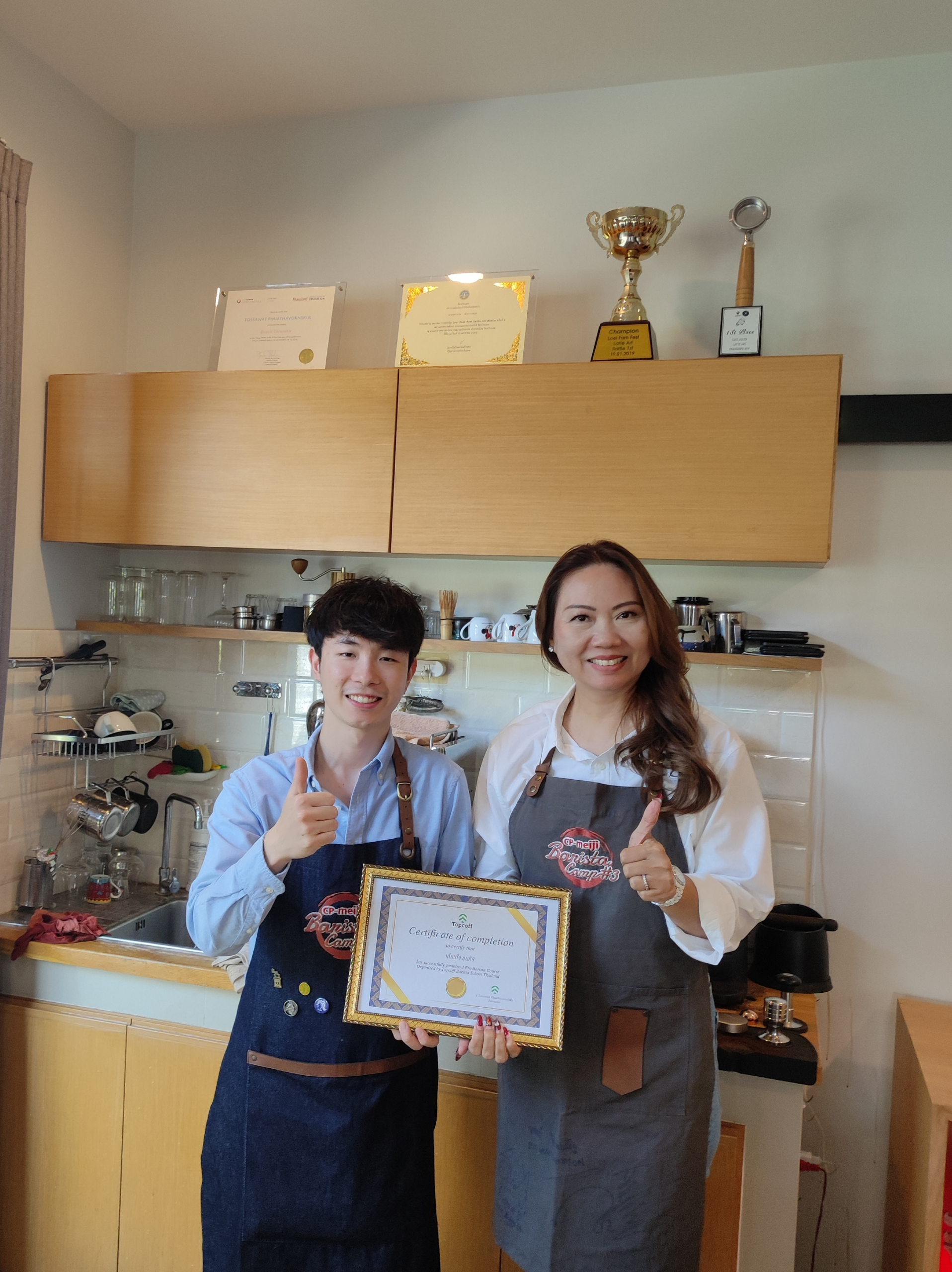 ภาพลาเต้อาร์ตผลงานนักเรียนคอร์ส Topcoff