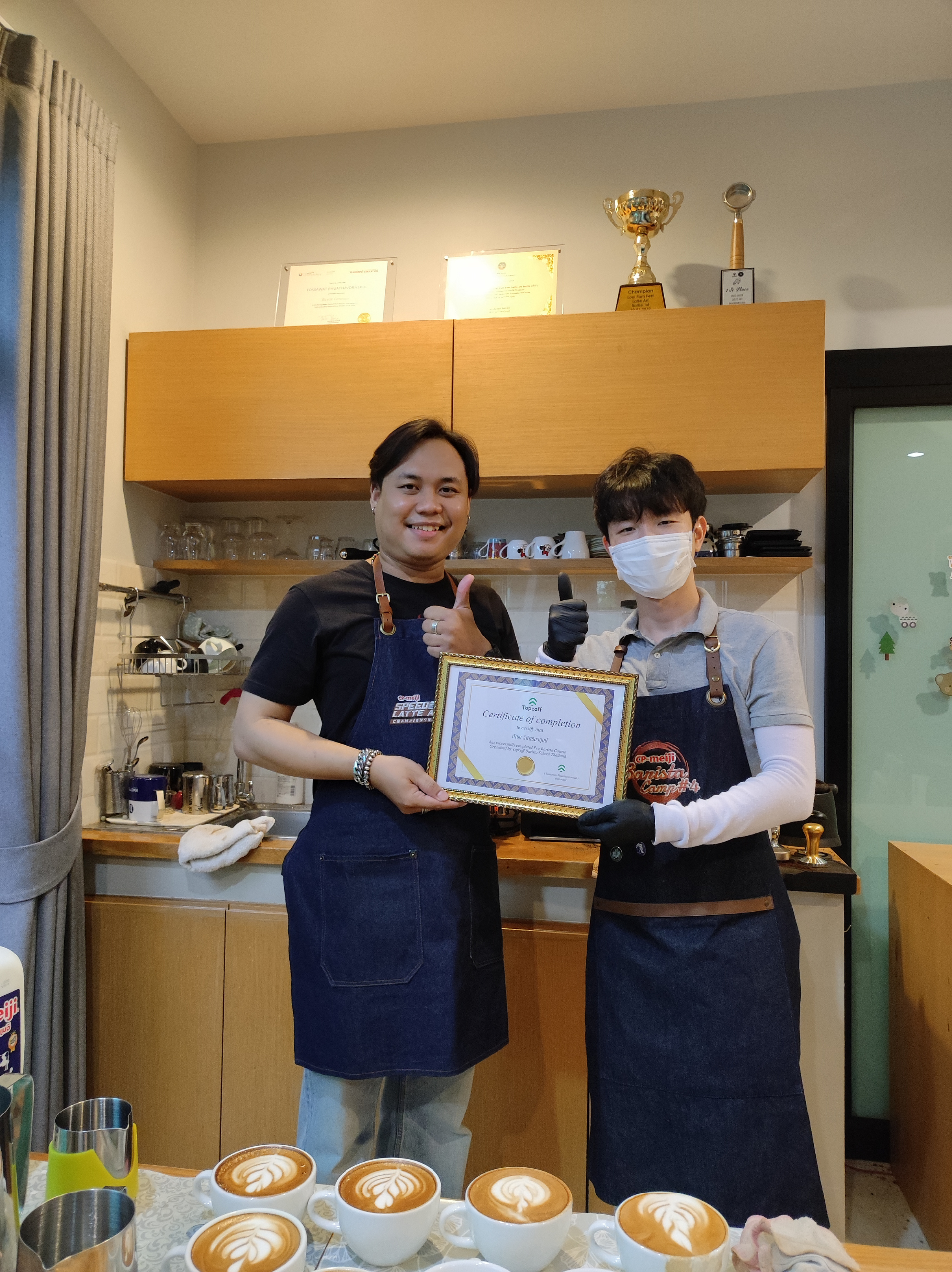 ภาพรีวิวลูกค้าเรียนบาริสต้ากับ Topcoff